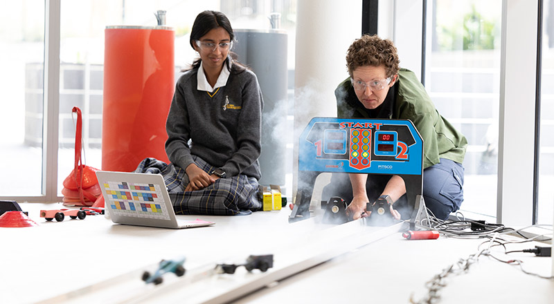 Student participating in a STEM project at St Agnes Catholic High School Rooty Hill
