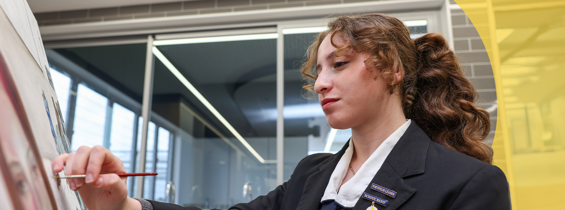 Student working on her artwork at St Agnes Catholic High School Rooty Hill