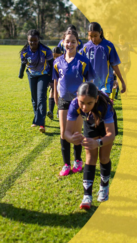 The girls soccer team representing St Agnes Catholic High School Rooty Hill